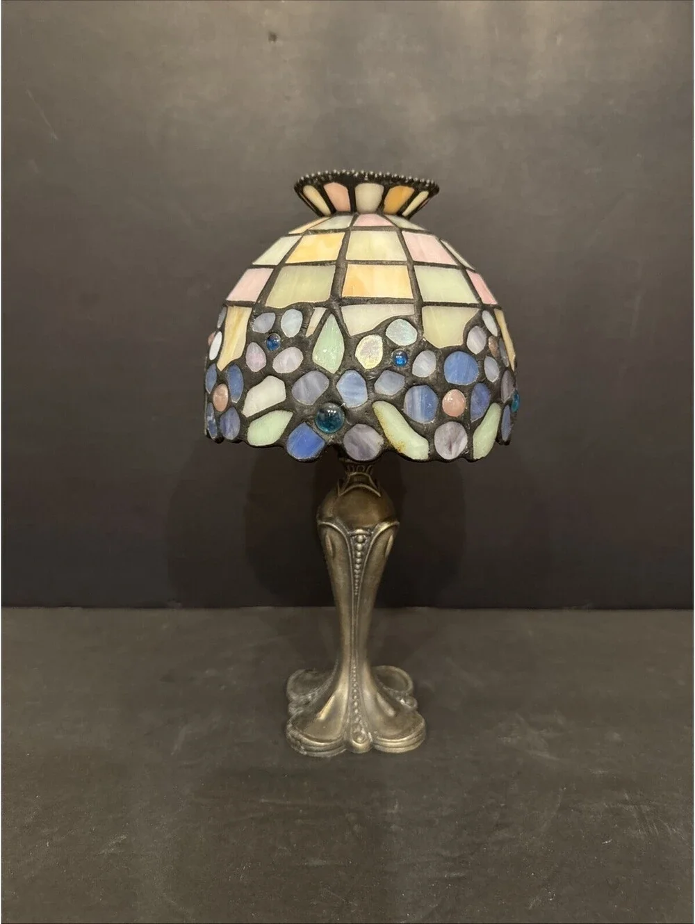 PartyLite Hydrangea Mosaic Tiffany Style Votive Candle Lamp Antique Bronze